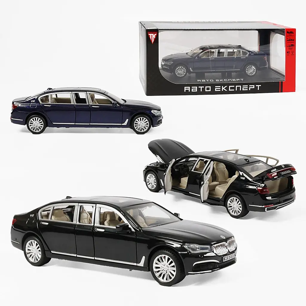 Колекційна металева модель автомобіля АвтоЕксперт BMW 760Li з інерцією, світлом та звуком 1:24 - фото 9