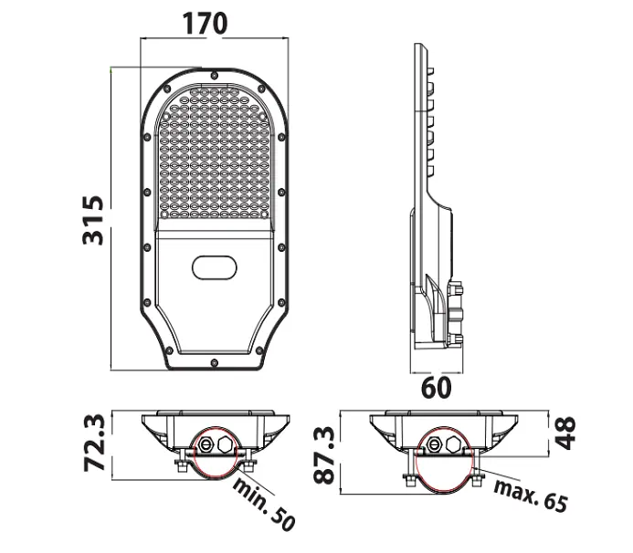 Консольный уличный светодиодный светильник Horoz Electric Orlando PRO-30, 30 Вт 074-005-1030 - фото 3