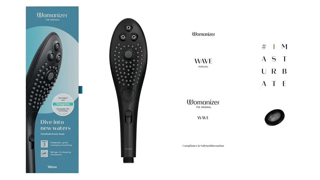 Насадка-стимулятор для душу 2в1 Womanizer Wave Black, масажер для інтимних зон - фото 5