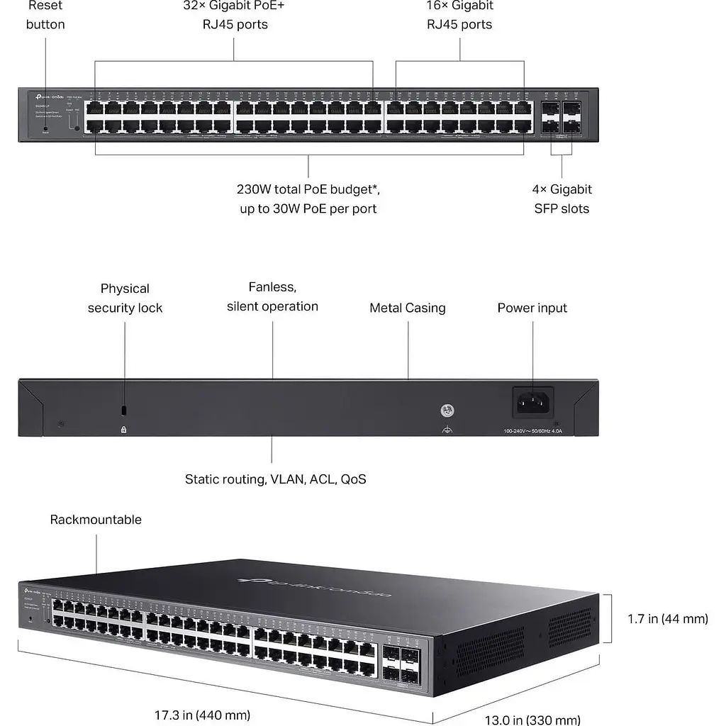 Комутатор TP-Link Omada SG2452LP 52-Port Gigabit Smart PoE+ (SG2452LP) - фото 7