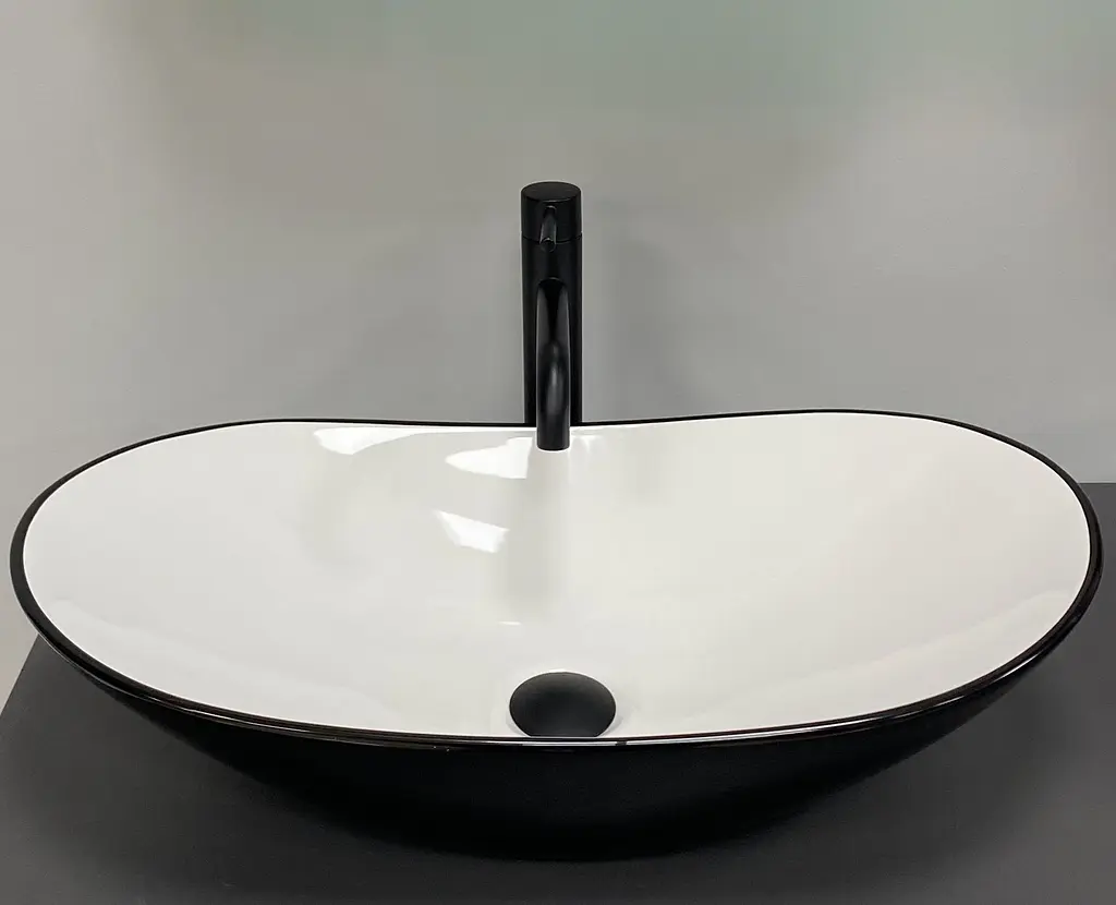 Умивальник VBI Turin black white накладний VBI-011513, Чорний матовий - фото 5