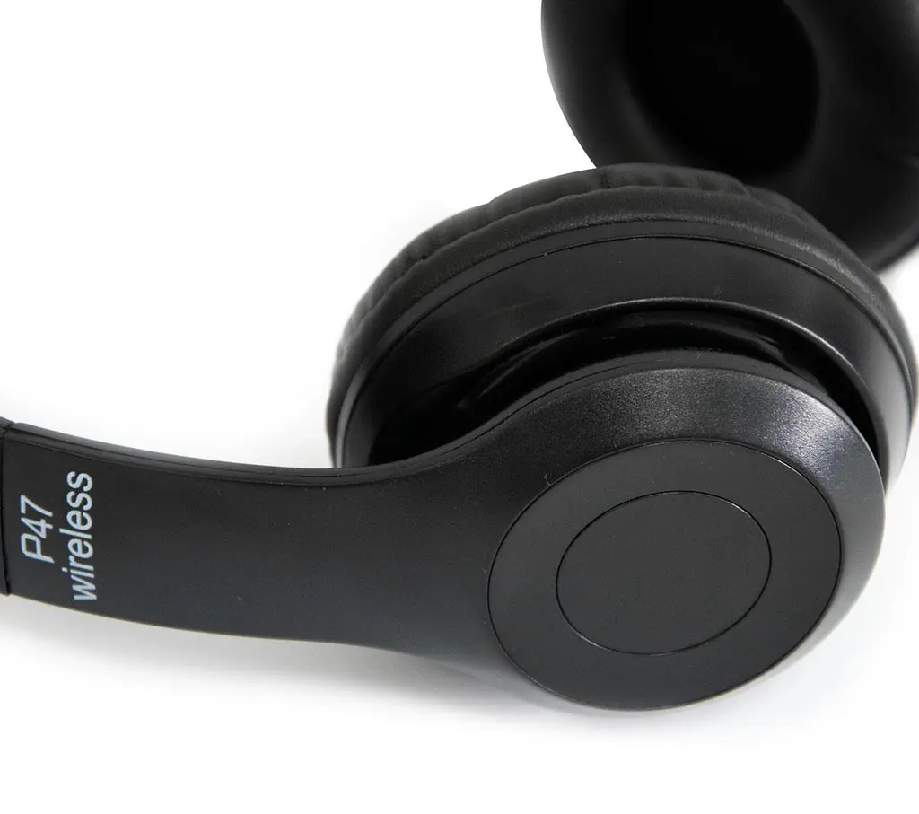 Навушники бездротові накладні чорні, з мікрофоном, Bluetooth, екокожа - фото 3
