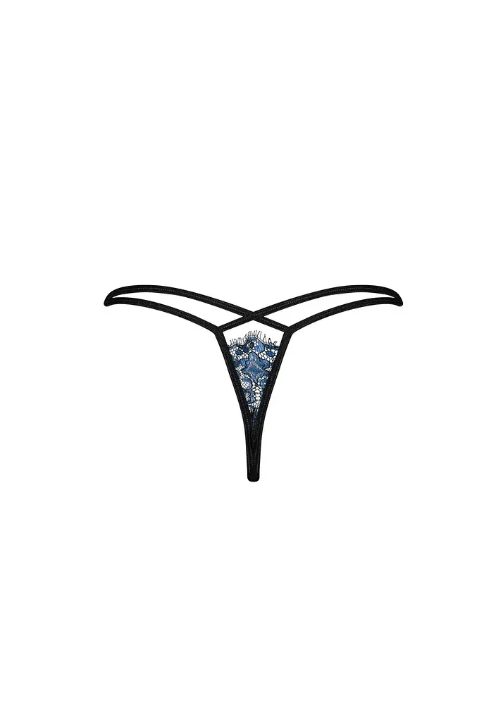 Трусики-стрінги Obsessive Yassmyne S/M синій - фото 6