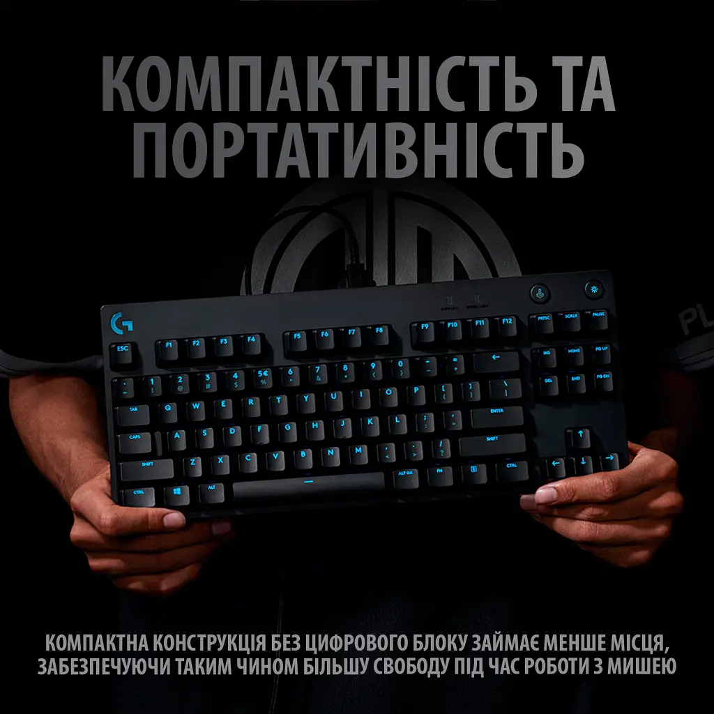 Клавіатура Logitech G PRO Mechanical Gaming USB UA Black (920-009392) - фото 4