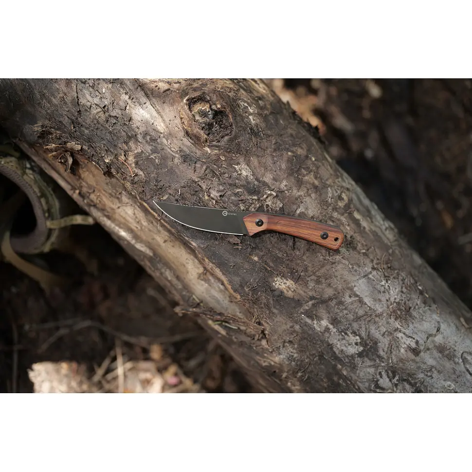 Ніж фіксований туристичний Civivi Carveth (9,1 см) AEB-L / Wood дерево з чохлом - фото 14