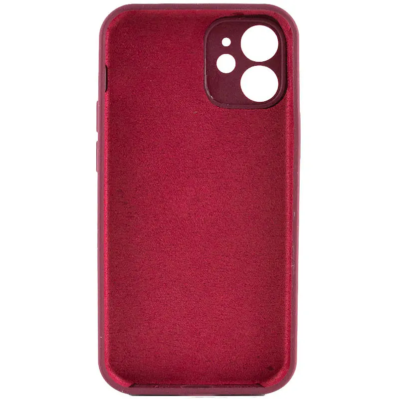 Чохол Epik Silicone Case Full Camera Protective (AA) NO LOGO для Apple iPhone 12 (6.1) Бордовий / Plum - фото 2