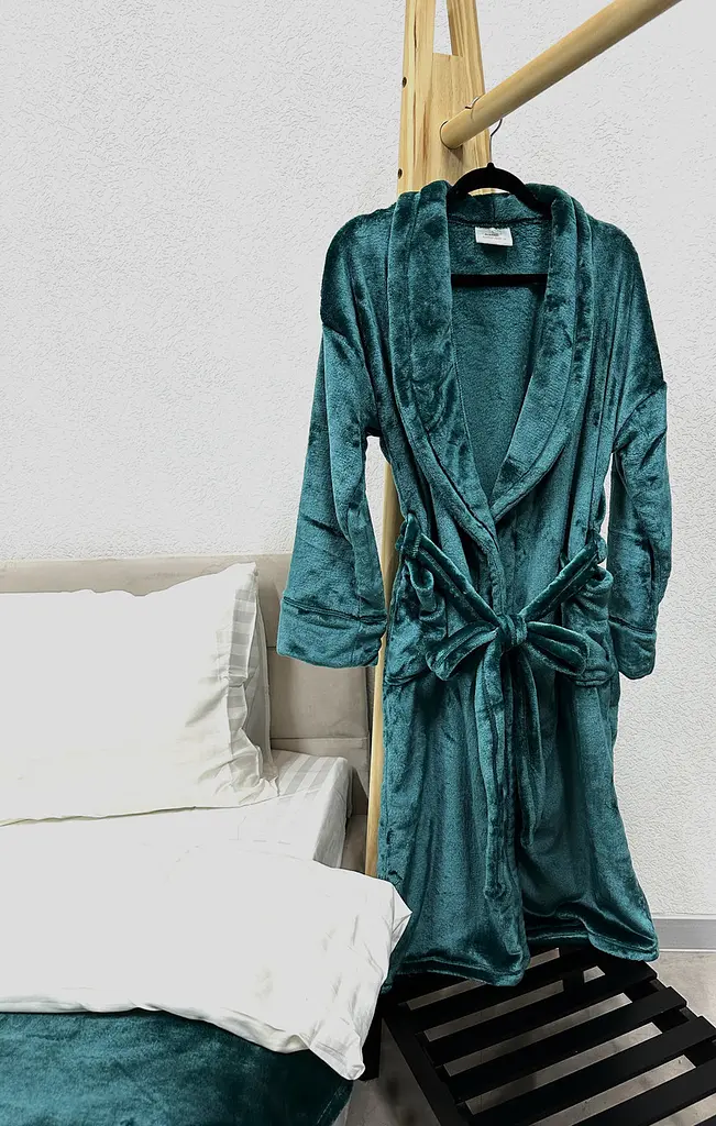 Халат Ecotton L-XL з мікрофібри ізумрудний well soft Atlantic (24468) - фото 3