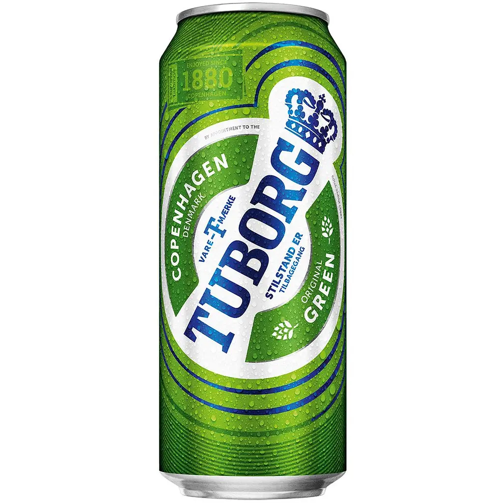 Упаковка пива Tuborg Green светлое 4.6% 12 л (0.5 л 24 шт.) ж/б - фото 2