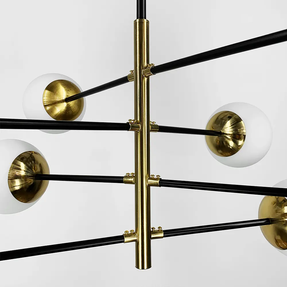 Люстра на 8 плафонов с латунной фурнитурой Line.F YG 8132-8 - фото 6