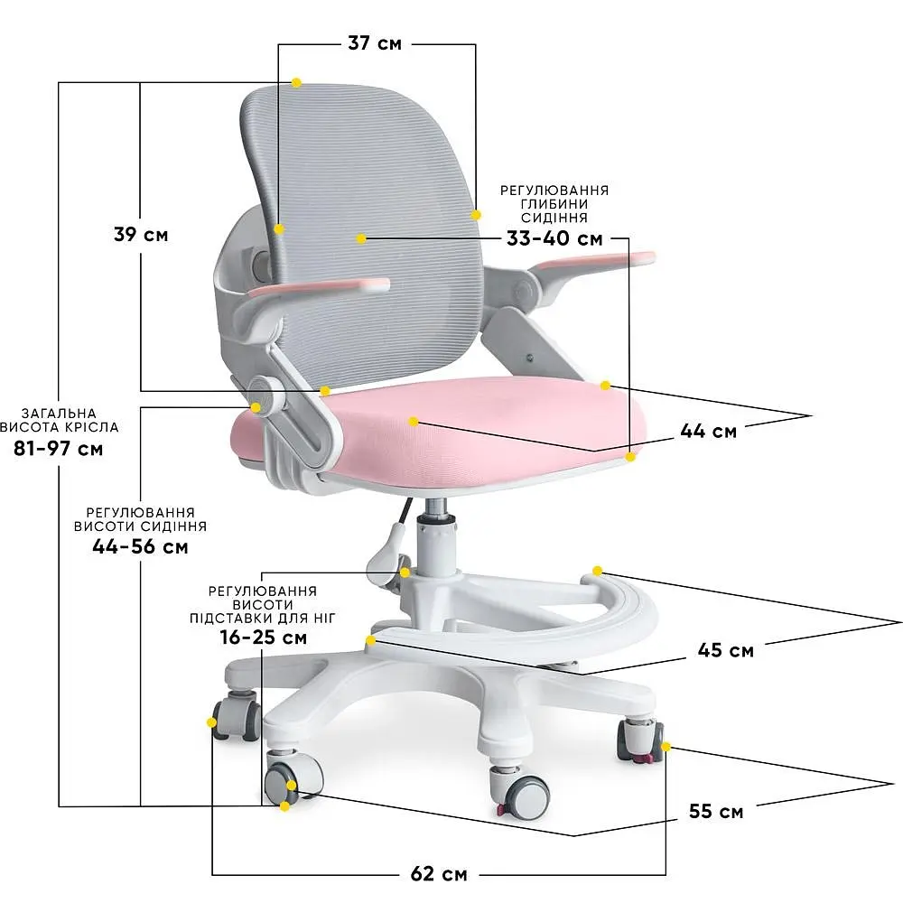Детское кресло Mealux Neo Air Pink Grey (Y-308 KPG)  - фото 2
