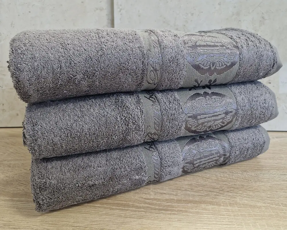 Набір турецьких бамбукових махрових рушників Zeron 3 штуки 70х140 Bamboo Grey - фото 2