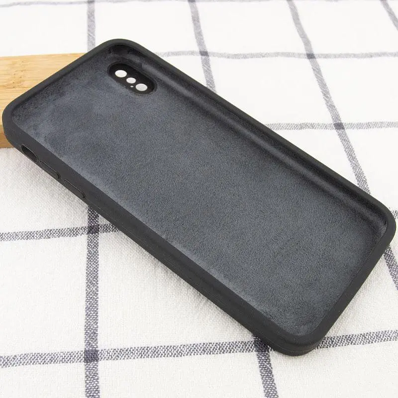 Чохол Silk Square Full Camera Protective (AA) NO LOGO для Apple iPhone X / XS (5.8") Сірий / Dark Gray - фото 3