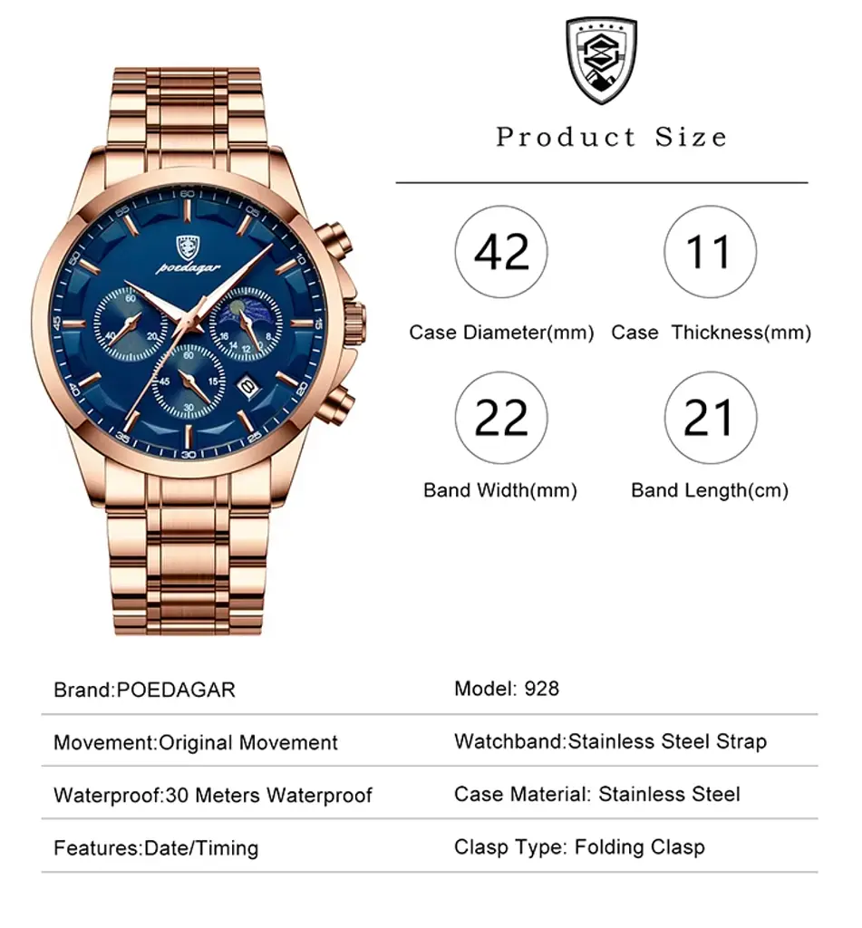 Годинник Poedagar West RoseSteel - фото 7