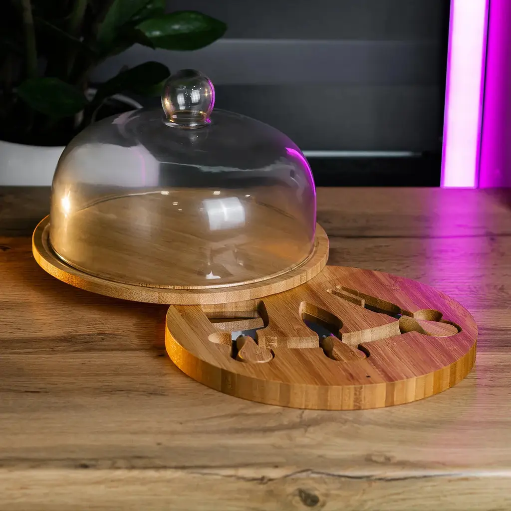 Доска Yiwu для подачи сыра с ножами и колпаком HP1230 - фото 8