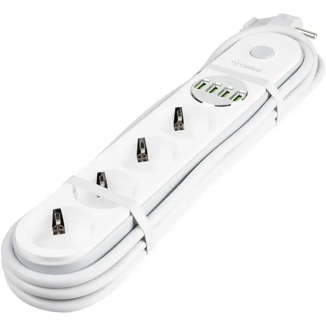 Удлинитель Gelius Pro PowerStrip G-Power GP-PS-001 4 ports 220 V/4 USB 3.4 A 2 m White - фото 2