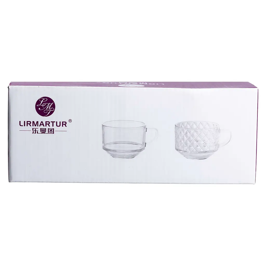 Набір чашок скляних Yiwu 2 шт. 450 мл drops HP-YH-59 - фото 4