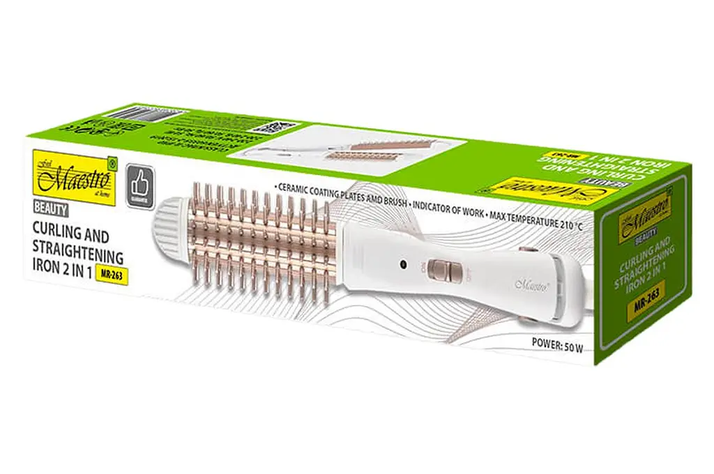 Выпрямитель утюжок для волос Maestro MR-263 50Вт x 210°C белый - фото 3