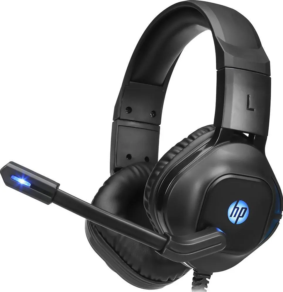 Навушники HP DHE-8002 ігрові з мікрофоном і червоним LED-підсвічуванням чорні (DHE-8002)