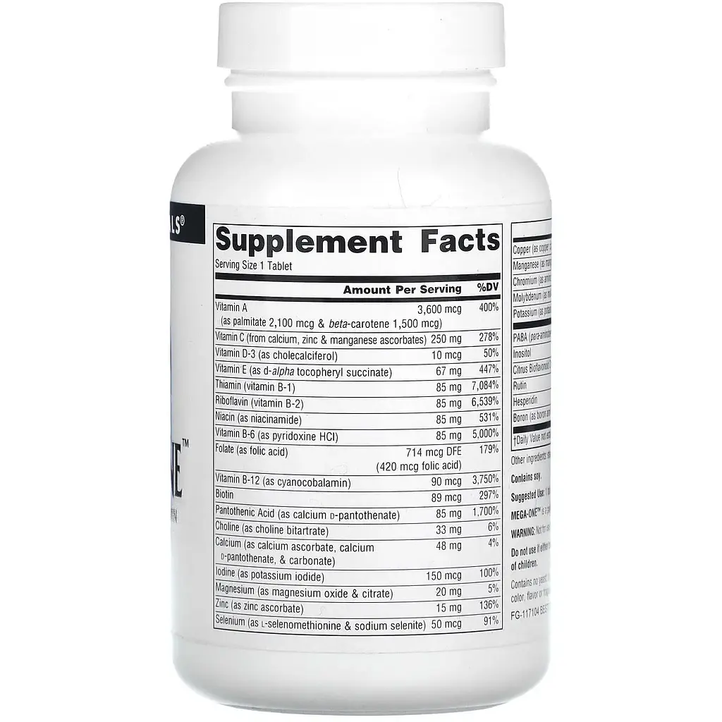Мультивитамины и минералы Source Naturals Mega-One без железа 60 таблеток - фото 3