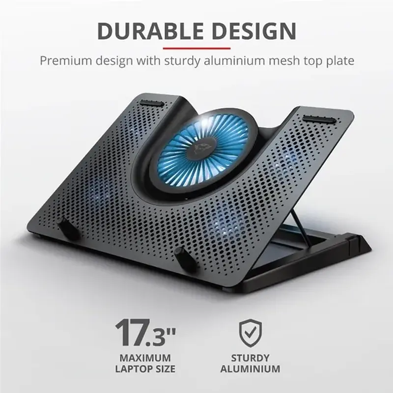 Підставка для ноутбуків Trust GXT 1125 Quno, до 17.3", BLUE LED, чорний - фото 9