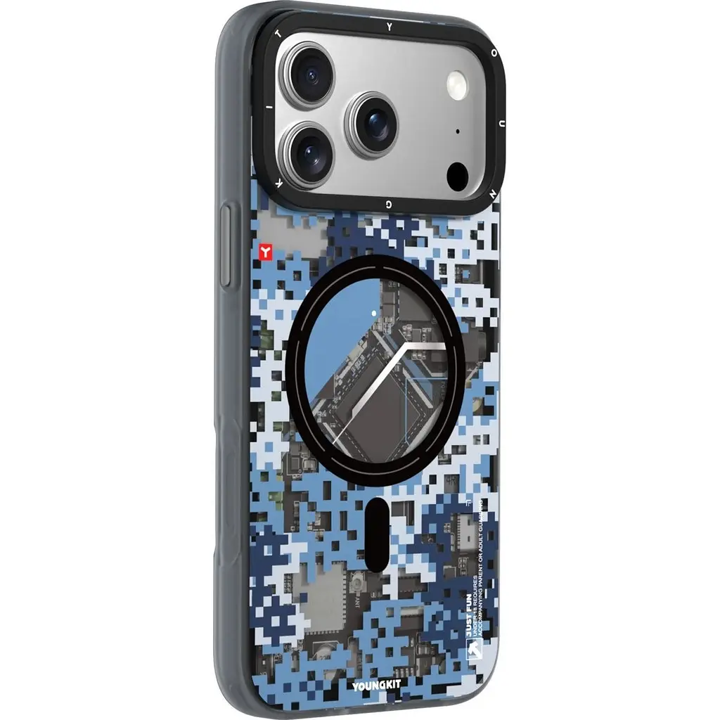 Чохол YoungKit Camouflage with Magnetic Ring для Apple iPhone 17 Pro Max Blue Camo [168250] - фото 2