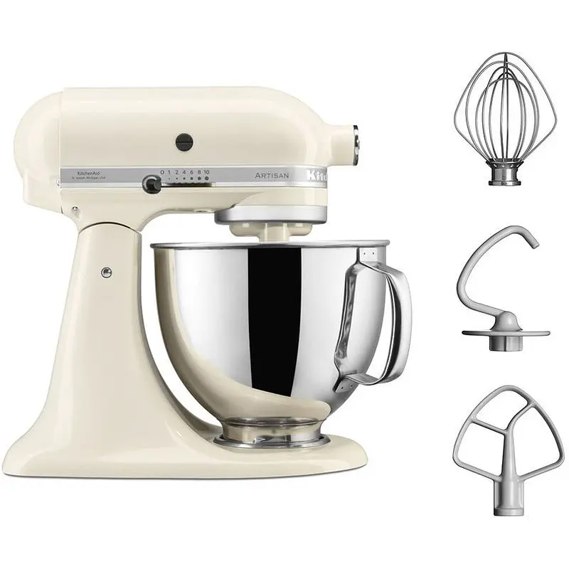 Планетарный миксер KitchenAid Artisan 4.8 л кремовый (5KSM125EAC) - фото 4