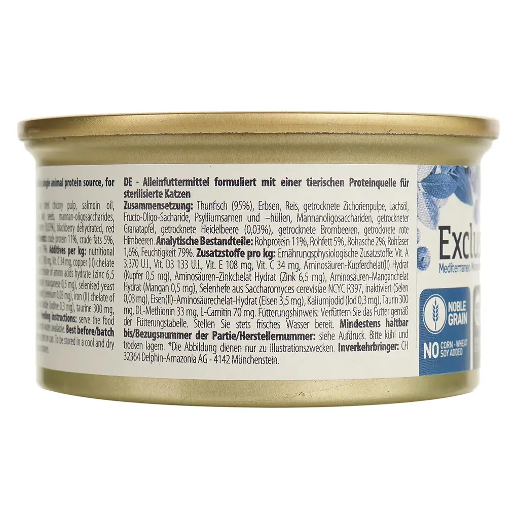 Вологий корм для котів Exclusion Noble Grain Cat Sterilized Tuna All Breeds, 85 г - фото 4