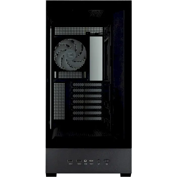 Корпус Zalman P40 DS Black Mid Tower без БЖ для ATX / Micro ATX / Mini ITX 1xType-C / 2xUSB 3.0 макс. CPU - 165 мм / VGA - 420 мм 4x120 мм ARGB бічна та передня панелі із загартованого скла LCD екран (CPU / GPU / Time) - фото 4