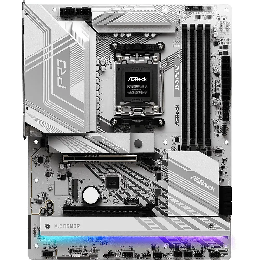 Материнська плата ASRock X870 PRO RS (AM5/X870, 4xDDR5, 2xPCIex16, HDMI/USB4, 4xSATA, 3xM.2, 2.5GLan, ATX) - фото 6