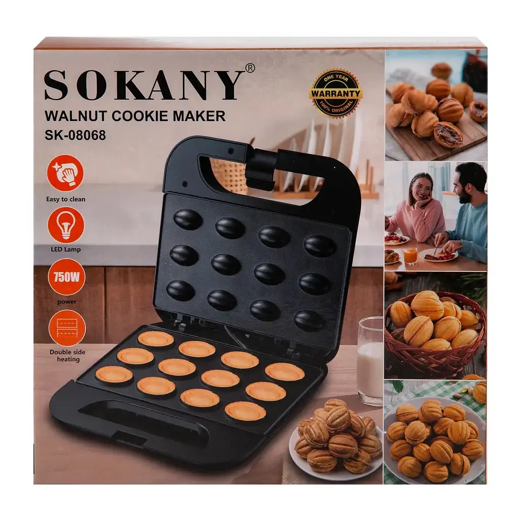 Электрическая орешница Sokany SK-08068 на 12 орешков с антипригарным покрытием 750Вт - фото 8
