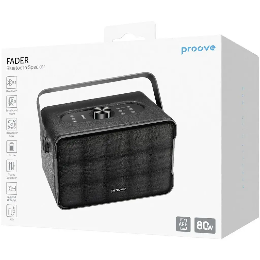 Портативна акустика Proove Fader 80W Black (PSFD8018AP01) [169739] - фото 6