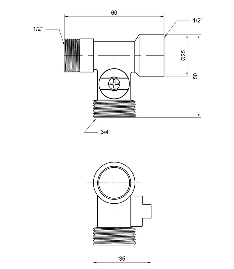 Кран кульовий приладовий Thermo Alliance Standart 1/2"Зх3/4"Зх1/2" В SD186W152015 - фото 8