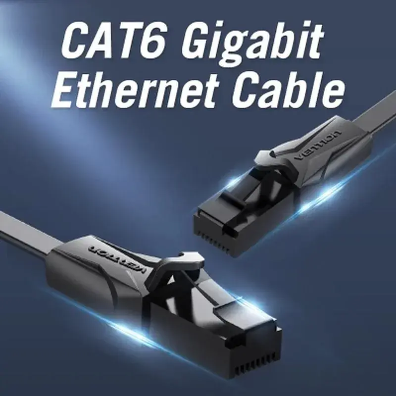 Патч-корд 0.75м, UTP cat 6 RJ-45 black Vention (IBABE) - фото 2