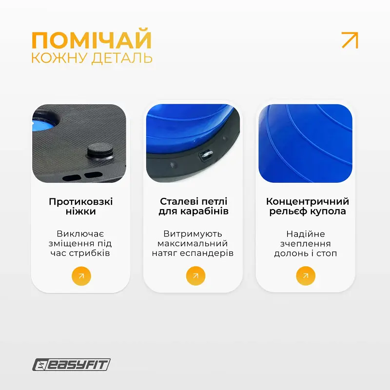 Балансувальна платформа EasyFit BOSU 60 см Синій - фото 4