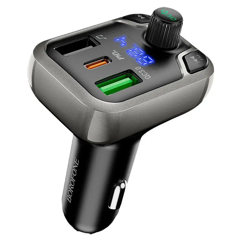 Автозарядный с FM-модулятором BOROFONE bc38 Flash Energy 2 выхода USB+Type-C PD 20W - фото 5