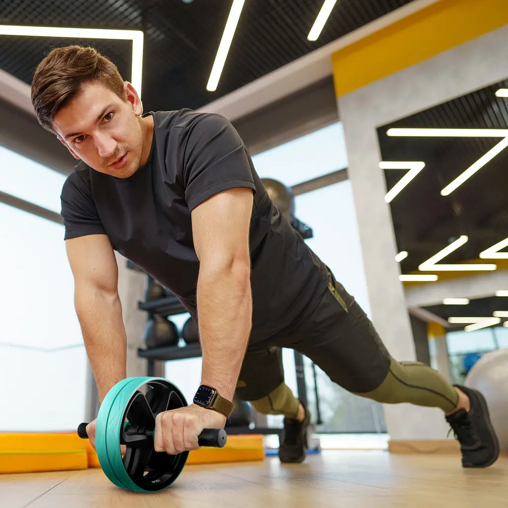Ролик для пресу подвійний Gymtek блакитний - фото 6