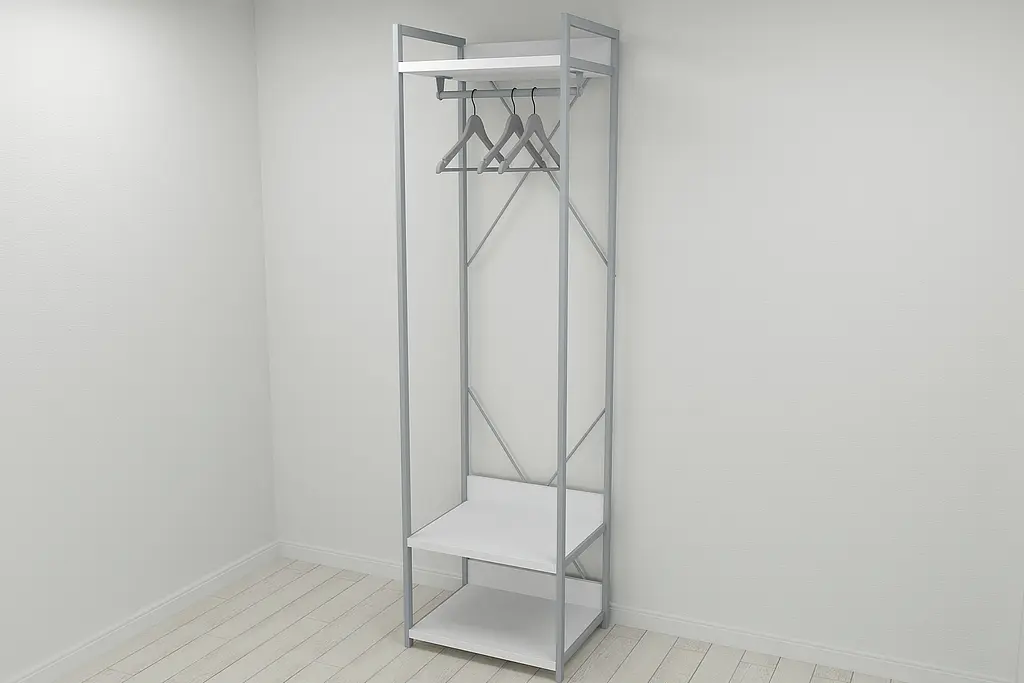 Шафа Гардероб Уні секція 1 серії Конект Ferrum-decor 220x60x50см Сірий метал ДСП Білий 32 мм (FRD-104503) - фото 9