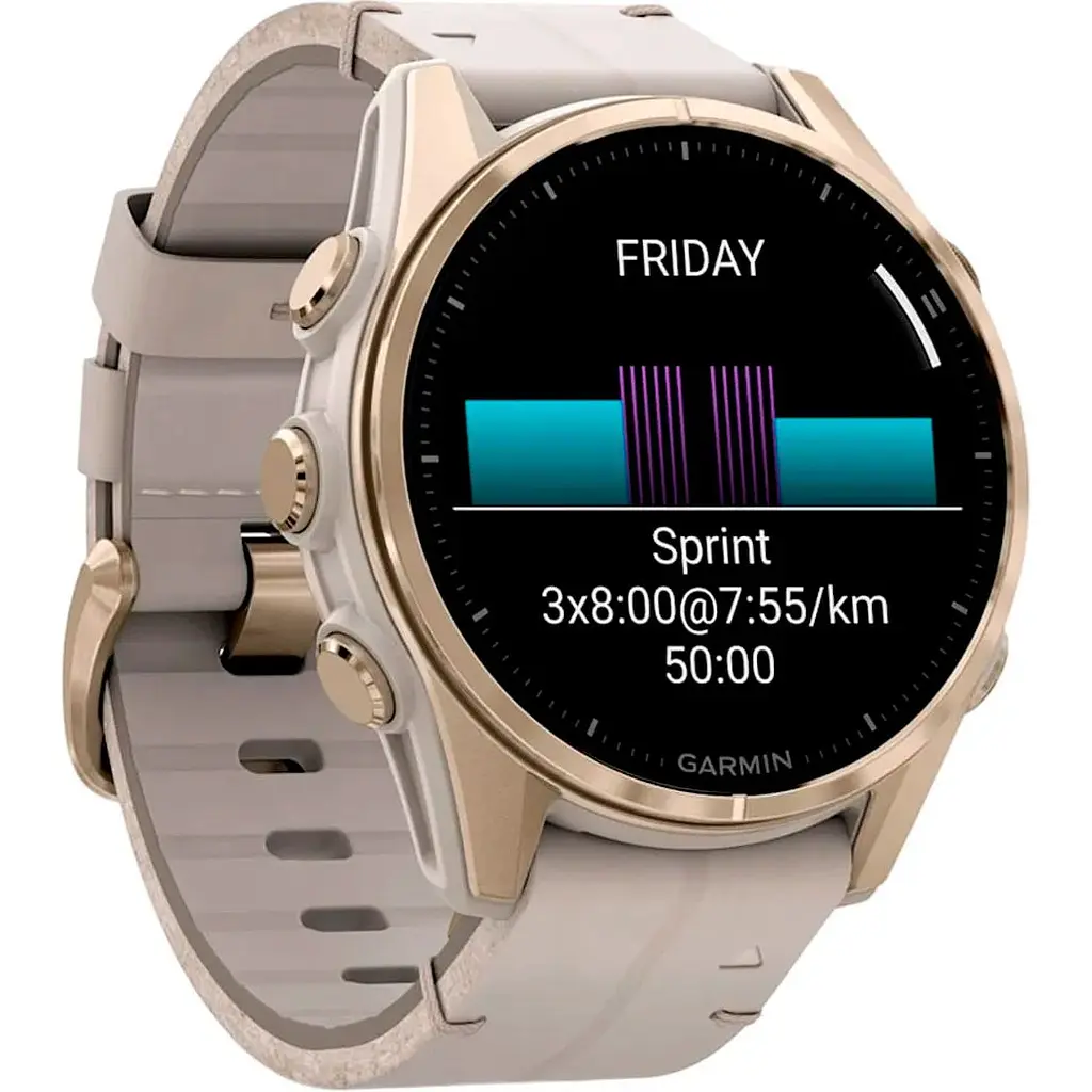 Смарт-годинник Garmin Fenix 8 AMOLED Sapphire 43mm Soft Gold with Limestone Leather Band [010-02903-40] [115170] - фото 3