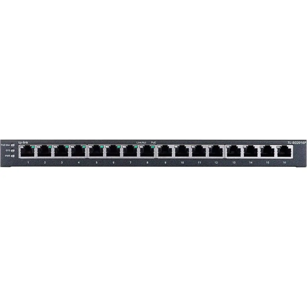 Комутатор TP-Link 16-портовий гігабітний розумний комутатор JetStrea m із 8-портовим підтримкою PoE+ TP-Link, TL-SG2016 TL-SG2016P (TL-SG2016P) - фото 4