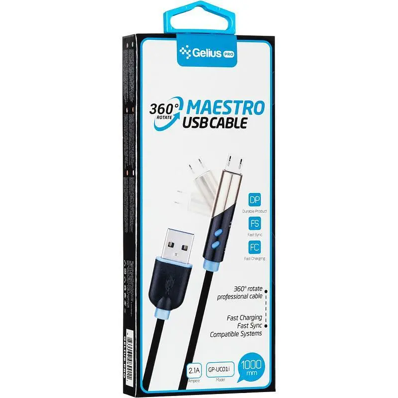 USB кабель Gelius Pro Maestro GP-UC01i Apple Black Lightning - фото 3