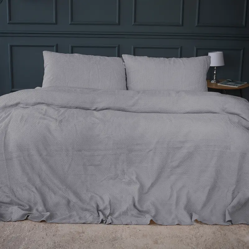 Комплект постільної білизни MirSon №20-02 Waffle Gray 160х220 см сірий (2200011032849) - фото 4