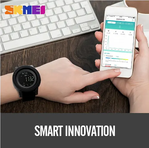 Годинник наручний з Bluetooth Skmei Innovation 1255 чорний - фото 4