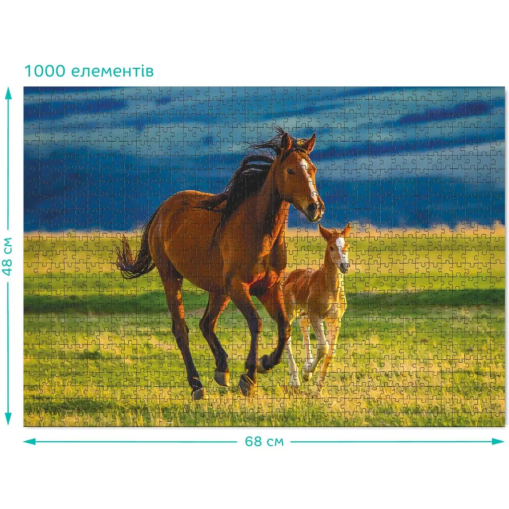 Пазл DoDo Воспитание маленького жеребенка, 1000 элементов (301176) - фото 3