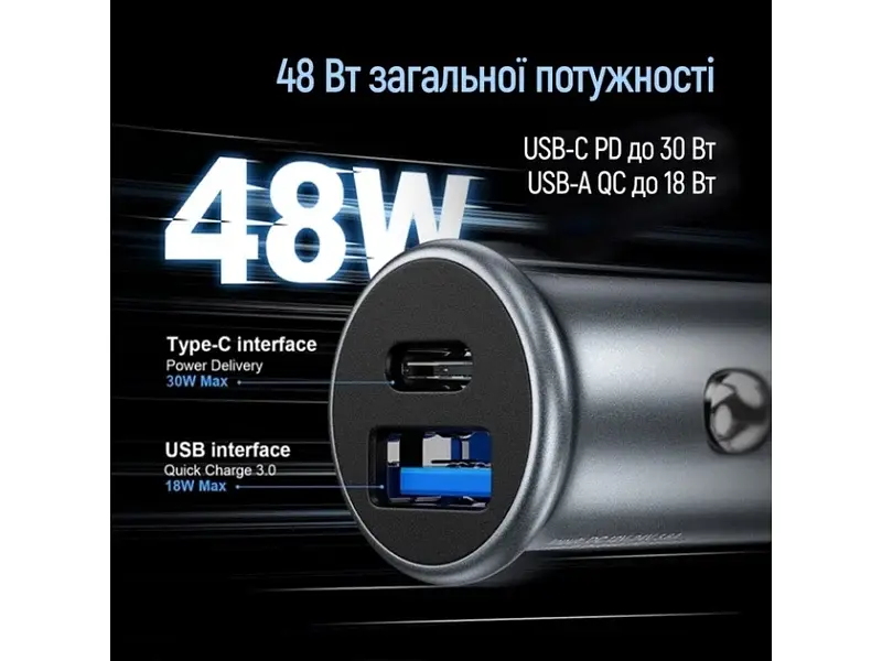 Автомобільний зарядний пристрій ColorWay 38 W Gray (CW-CHA065PD-GR) - фото 5