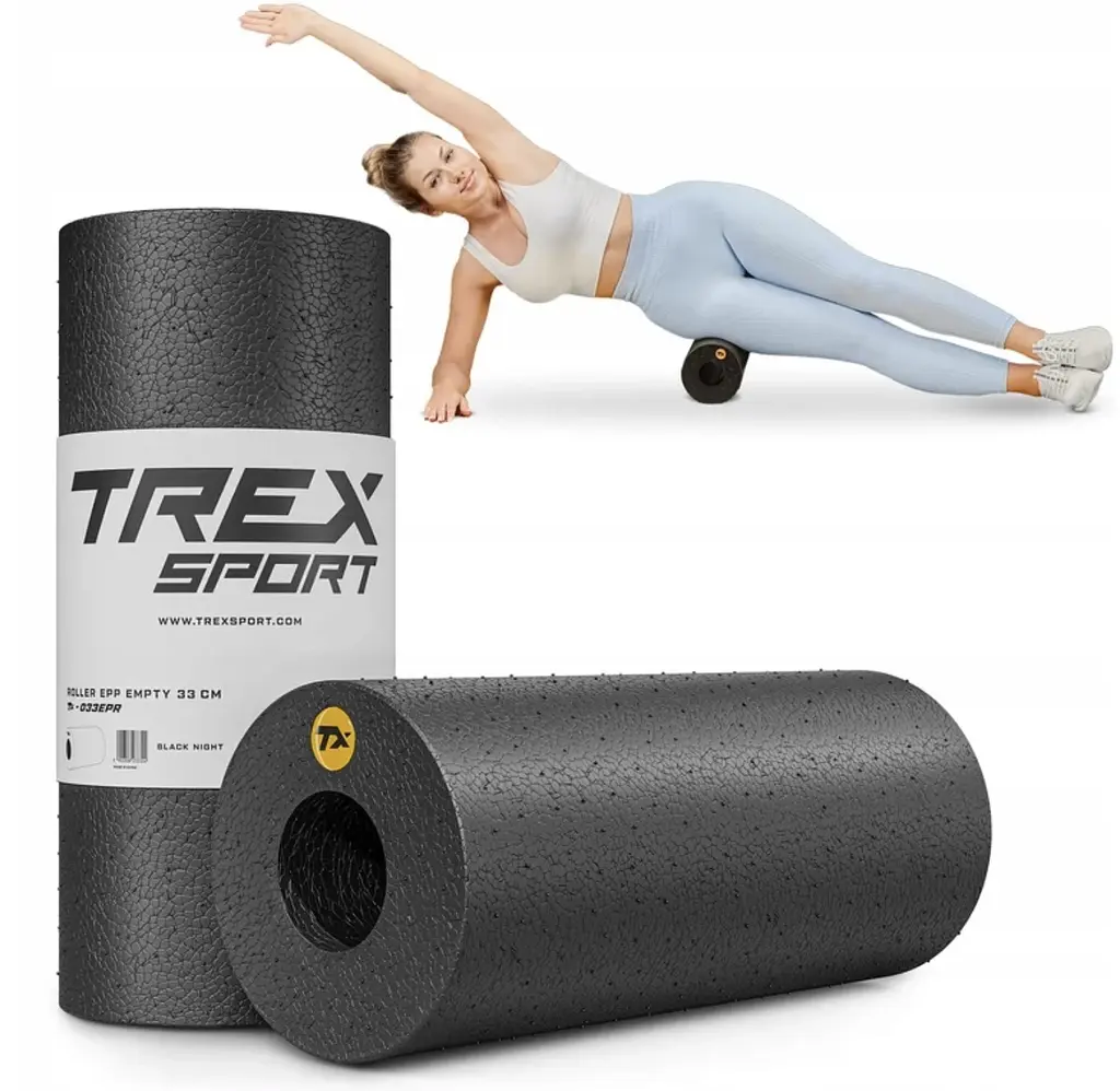 Роллер масажер гладкий Trex Sport TX-033EPR EPP 33см чорний - фото 17