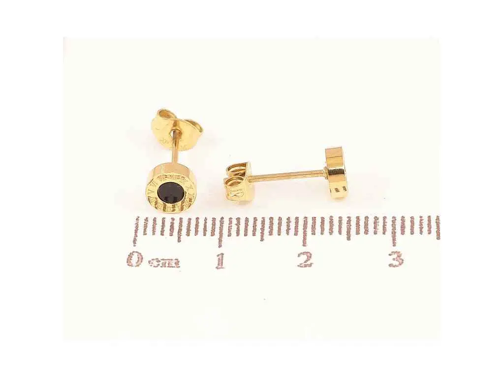 Сережки Xuping пусети TTM Stainless Steel 14K "Кола з візерунком циферблат" ø6мм (335903) 1,5см - фото 2