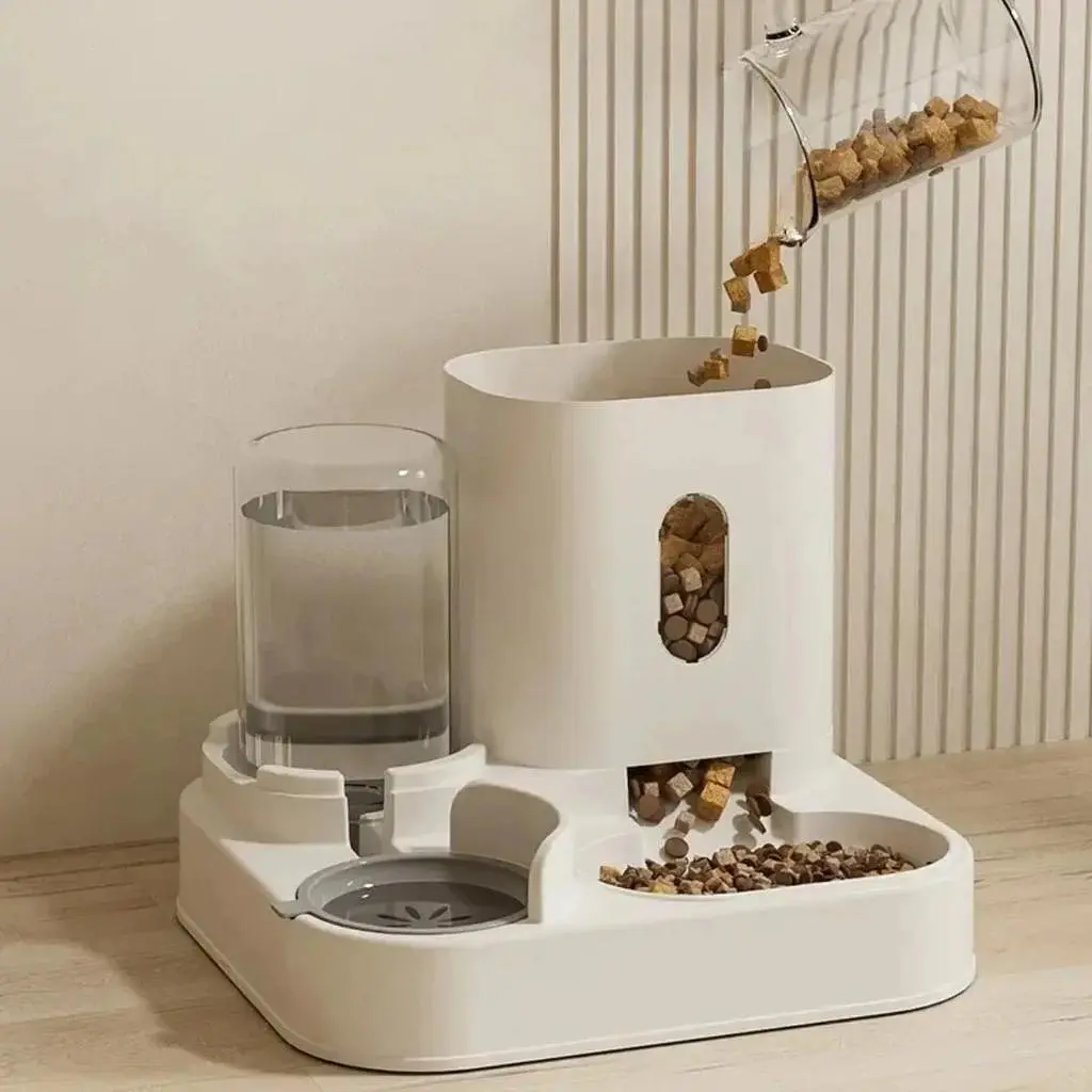 Автоматична годівниця для котів Pet Feeder 053 з поїлкою, Сірий - фото 3