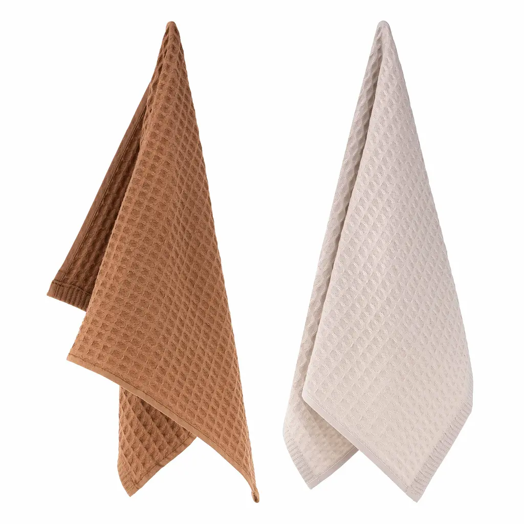 Набор полотенец для кухни Ardesto Pique, 40x60см, 2шт, 100% хлопок, молочный, коричневый (ART4060VB) - фото 4