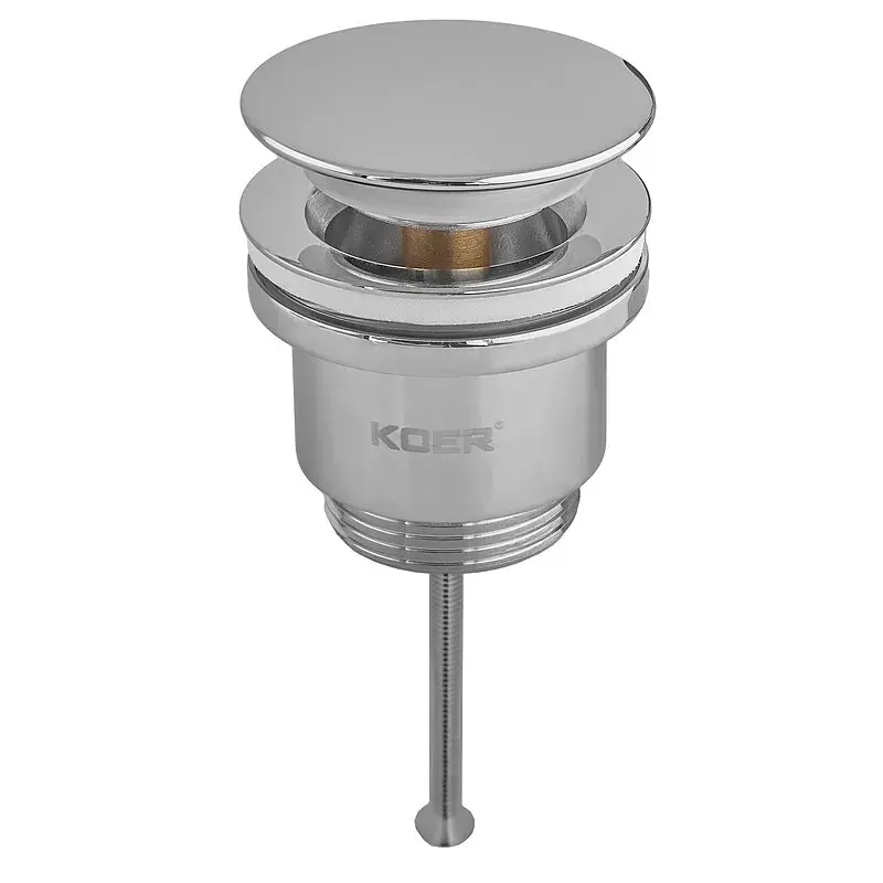 Донний клапан для раковини Koer PW-11-01 універсальний Click-Clack 1 1/4″ Хром KR5790