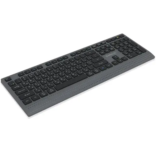 Клавіатура бездротова REAL-EL RK-715W, Black/Grey, EN/UA, Bluetooth/2.4GHz/USB, мембранні клавіші (109 шт), радіус дії до 10 м, кабель 1.5 м (EL123100051) - фото 4